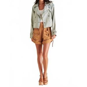 NEW STEVE MADDEN sirus cropped trench coat in adelanto wash